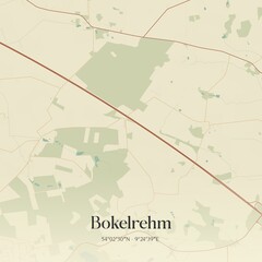 Obraz premium Vintage map of Bokelrehm, Germany.