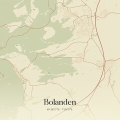 Fototapeta premium Vintage map of Bolanden, Germany.