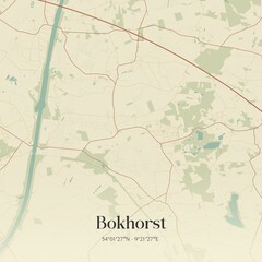 Vintage map of Bokhorst, Germany.
