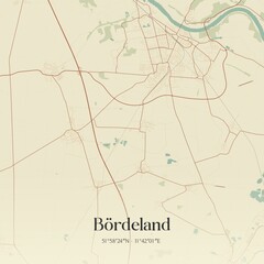 Vintage map of Bordeland, Germany.