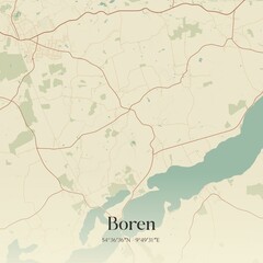 Obraz premium Vintage map of Boren, Germany.