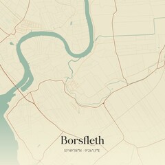 Vintage map of Borsfleth, Germany.
