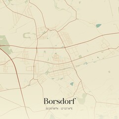 Vintage map of Borsdorf, Germany.