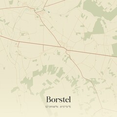 Vintage map of Borstel, Germany.