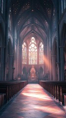 Sunlit Cathedral Interior