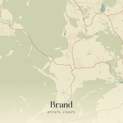 Fototapeta premium Vintage map of Brand, Germany.