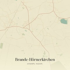 Vintage map of Brande-Hornerkirchen, Germany.
