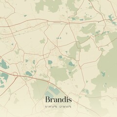 Obraz premium Vintage map of Brandis, Germany.
