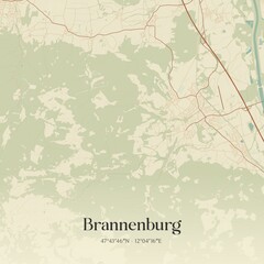 Vintage map of Brannenburg, Germany.