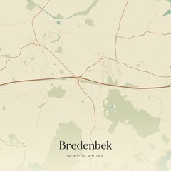 Obraz premium Vintage map of Bredenbek, Germany.