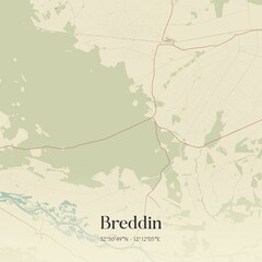 Vintage map of Breddin, Germany.