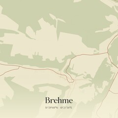 Vintage map of Brehme, Germany.