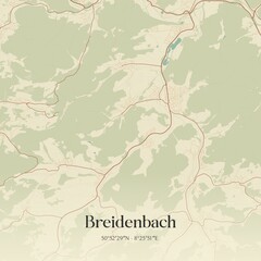 Vintage map of Breidenbach, Germany.