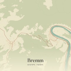 Vintage map of Bremm, Germany.