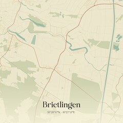 Vintage map of Brietlingen, Germany.