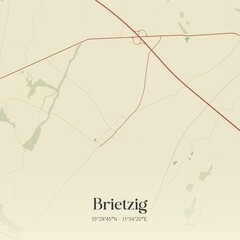 Vintage map of Brietzig, Germany.