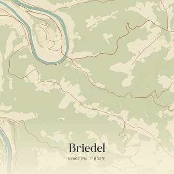 Vintage map of Briedel, Germany.