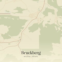 Fototapeta premium Vintage map of Bruckberg, Germany.