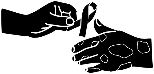 care illustration ribbon silhouette health logo awareness icon heart outline hope campaign aids world day support disease help prevention shape with vector graphic background