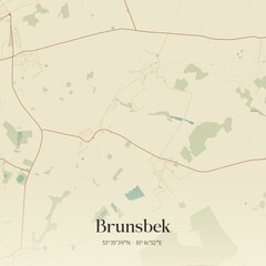Vintage map of Brunsbek, Germany.