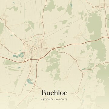Vintage map of Buchloe, Germany.