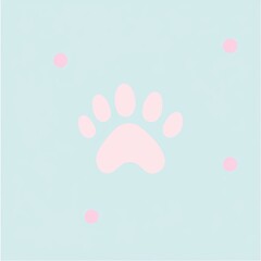 Cute pet paw print for Valentine’s Day greeting card design