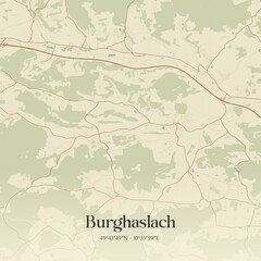 Vintage map of Burghaslach, Germany.