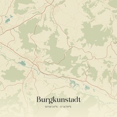 Fototapeta premium Vintage map of Burgkunstadt, Germany.