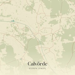 Fototapeta premium Vintage map of Calvorde, Germany.
