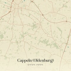 Vintage map of Cappeln (Oldenburg), Germany.