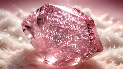 Obraz premium Get well soon. Pink crystal expresses wishes for a speedy recovery. 