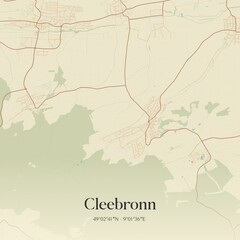 Obraz premium Vintage map of Cleebronn, Germany.