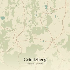 Vintage map of Crinitzberg, Germany.