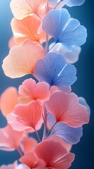 Colorful ginkgo leaf texture pattern poster background