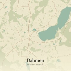 Obraz premium Vintage map of Dahmen, Germany.