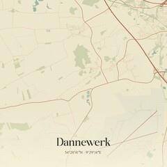 Obraz premium Vintage map of Dannewerk, Germany.