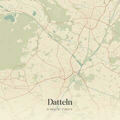 Vintage map of Datteln, Germany.