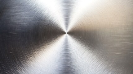 Brushed Metal Surface Showing Circular Grain Pattern