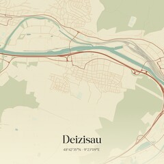 Obraz premium Vintage map of Deizisau, Germany.