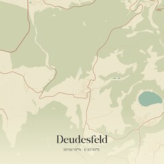 Fototapeta premium Vintage map of Deudesfeld, Germany.