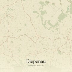 Obraz premium Vintage map of Diepenau, Germany.