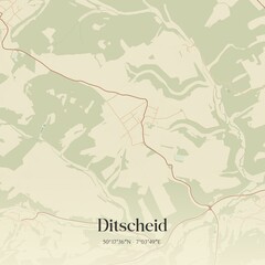 Fototapeta premium Vintage map of Ditscheid, Germany.
