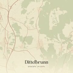 Vintage map of Dittelbrunn, Germany.