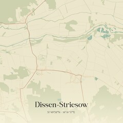 Vintage map of Dissen-Striesow, Germany.