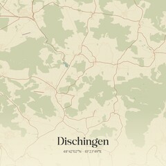 Vintage map of Dischingen, Germany.