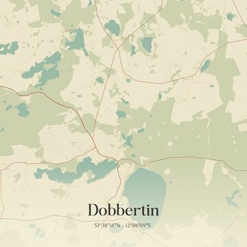 Vintage map of Dobbertin, Germany.