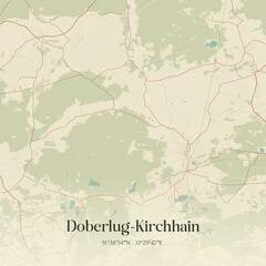 Vintage map of Doberlug-Kirchhain, Germany.