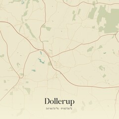 Vintage map of Dollerup, Germany.