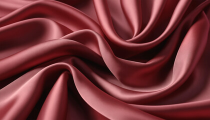 Obraz premium Burgundy Silk Drapery, Rich burgundy silk fabric draped in elegant folds.