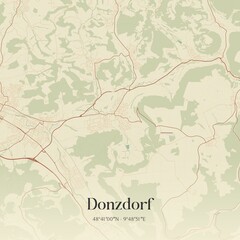 Vintage map of Donzdorf, Germany.